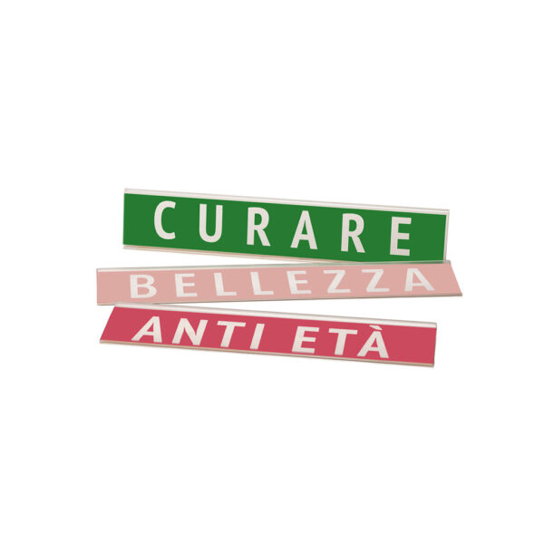 9870 - Porta reglette in PVC trasparente con linguetta adesiva